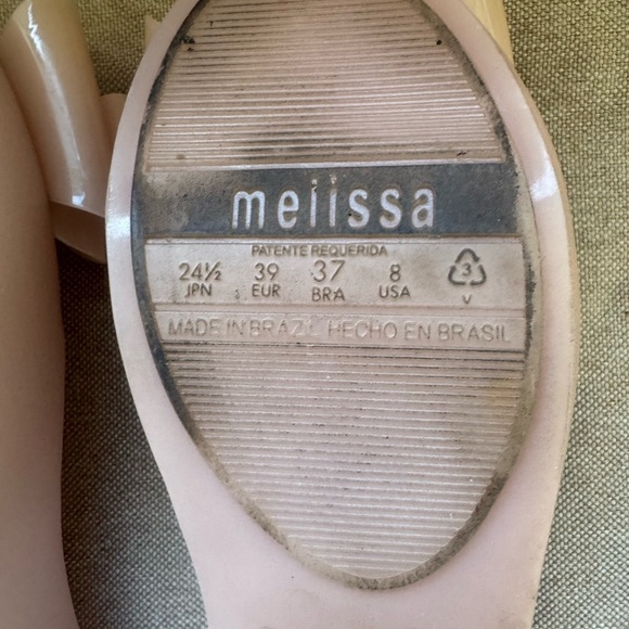 Melissa Big Bows Jelly Ballet Flats Blush Pink Size US 8 EU 39 - Picture 8 of 9